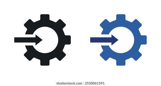 Conjunto de iconos de integración en versión negra y coloreada