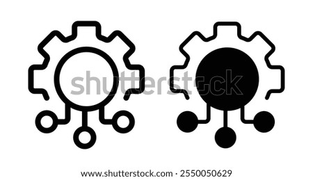 Integration Icon set in black filled and line.