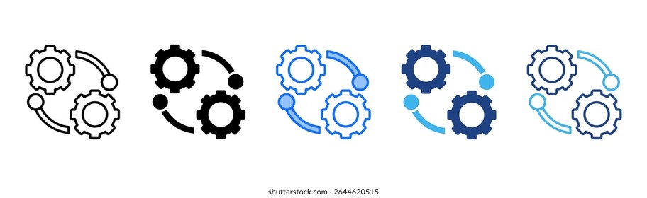 Ícone de integração define coleção de vários estilos