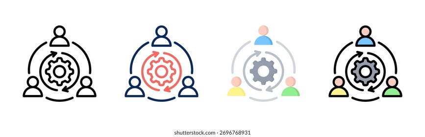 Integration icon set multiple style collection