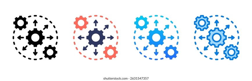 Integration icon sheet multiple style collection