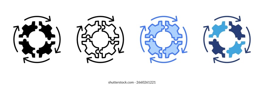 Integration icon sheet multiple style collection