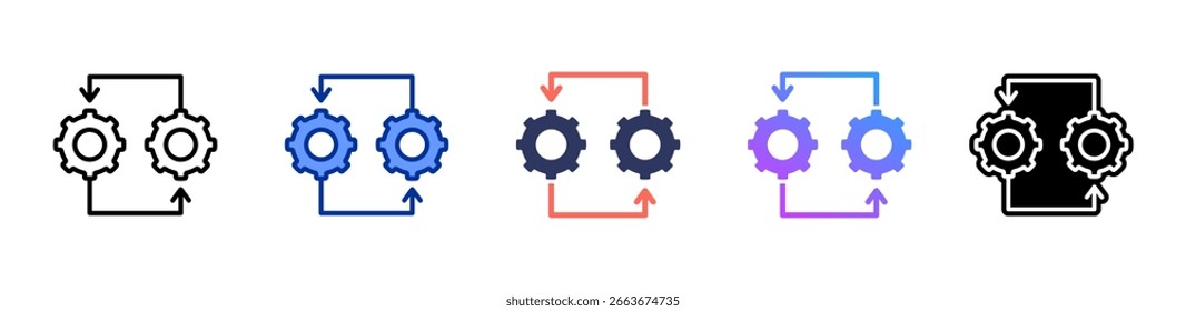 Integration icon sheet multiple style collection