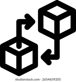 Integration, integriert, Produktmanagement-Gliederungssymbol