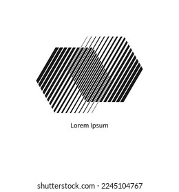 Integration, interaction sign, business concept. Interact logo, minimal business icon. Abstract hexagons