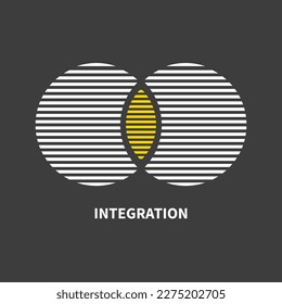 Integration, interaction sign. Business concept. Interact logo, minimal business icon. Abstract shapes