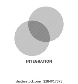 Integration, interaction sign. Business concept. Interact logo, minimal business icon. Abstract shapes