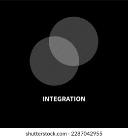 Integración, signo de interacción. Concepto de negocio. Logo de Interact, icono de negocios mínimo. Formas abstractas