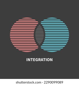 Integration, Interaktionszeichen. Geschäftskonzept. Interact-Logo, minimales Business-Symbol. Abstrakte Formen