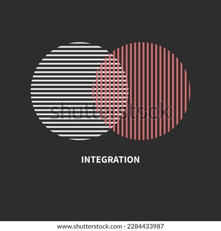 Integration, interaction sign. Business concept. Interact logo, minimal business icon. Abstract shapes