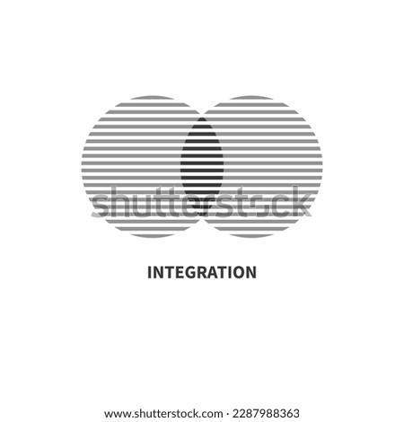 Integration, interaction sign. Business concept. Interact logo, minimal business icon. Abstract shapes