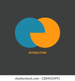 Integración, signo de interacción. Concepto de negocios redondos. Logo de Interact, icono de negocios mínimo. círculos abstractos