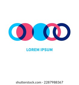 Integración, signo de interacción. Concepto de negocios redondos. Logo de Interact, icono de negocios mínimo. círculos abstractos
