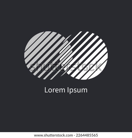 Integration, interaction sign. Round business concept. Interact logo, minimal business icon. Abstract circles