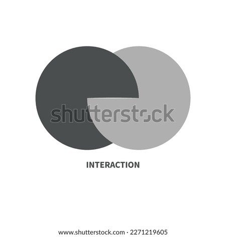 Integration, interaction sign. Round business concept. Interact logo, minimal business icon. Abstract circles