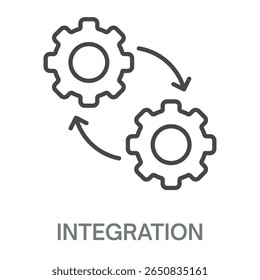 integration Line Icon, Outline Symbol Illustration, Editable Stroke perfect for logos and more