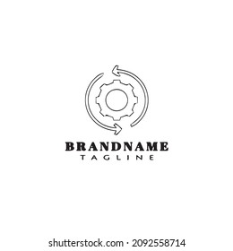 integración logotipo caricatura plantilla diseño de icono negro imagen vectorial aislada moderna