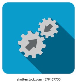 Integration long shadow vector icon. Style is a flat symbol on a colored rounded square button.