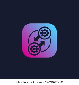 Integration, optimization process icon