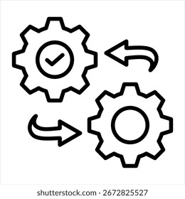 Ilustración vectorial de iconos de esquema de integración