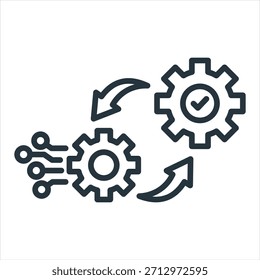 Integration Outline Icon Vector Illustration