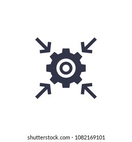 Integration process, technology icon with cogwheel
