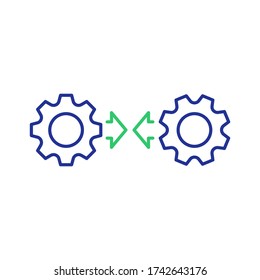Integration Process, Technology Icon With Cogwheel