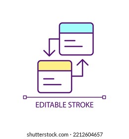 Integration RGB color icon. Software and programs interaction. Automation. Departments cooperation. Isolated vector illustration. Simple filled line drawing. Editable stroke. Arial font used