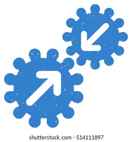 Integration rubber seal stamp watermark. Icon vector symbol with grunge design and dust texture. Scratched cobalt ink emblem on a white background.
