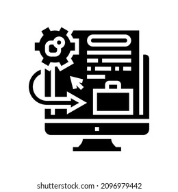 integration system glyph icon vector. integration system sign. isolated contour symbol black illustration