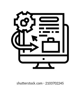 integration system line icon vector. integration system sign. isolated contour symbol black illustration