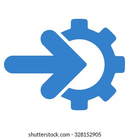 Integration vector icon. Style is flat symbol, cobalt color, rounded angles, white background.