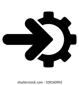 Integration vector icon. Style is flat symbol, black color, rounded angles, white background.