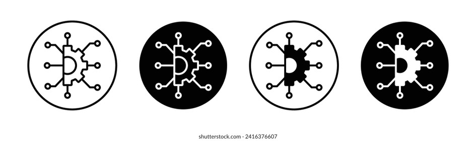 Ilustración de icono de línea vector de integración.