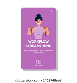 integration workflow streamling vector. collaboration process, technology software, digital innovation integration workflow streamling web flat cartoon illustration