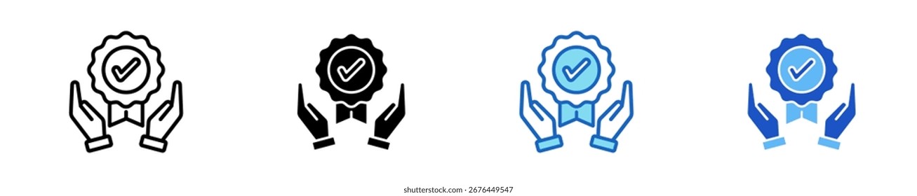 Integrity Badge Icon Set Multiple Style Collection