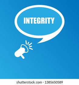 integrity banner - speech bubble with megaphone
