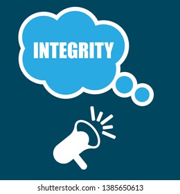 integrity banner - speech bubble with megaphone