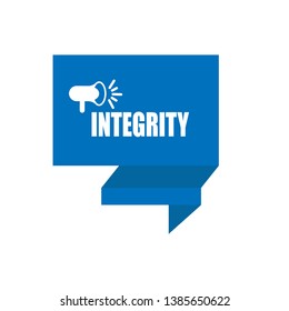 integrity banner - speech bubble with megaphone