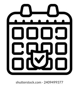 Integrity calendar icon outline vector. Justice law vision. Mentorship support help