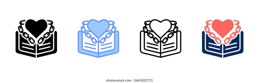 Ícone Integrity Chain definir coleção de vários estilos