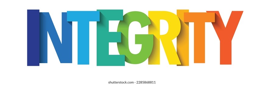 Banner de tipografía de vector de color INTEGRITY