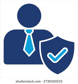 Estilo de icono azul plano de integridad