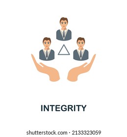 Integrity flat icon. Colored element sign from company value collection. Flat Integrity icon sign for web design, infographics and more.