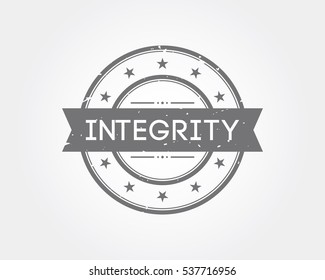 integrity. gray stamp sign