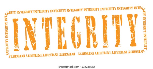 integrity grunge stamp, vector illustration