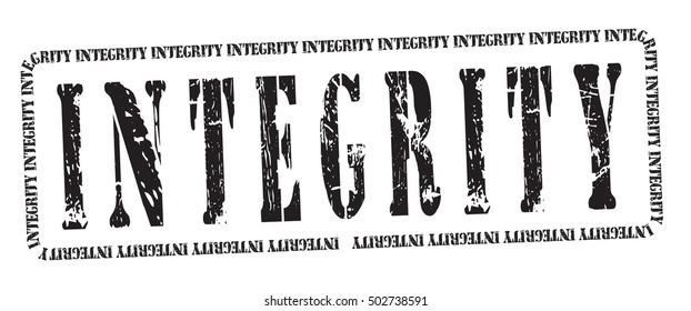 integrity grunge stamp, vector illustration