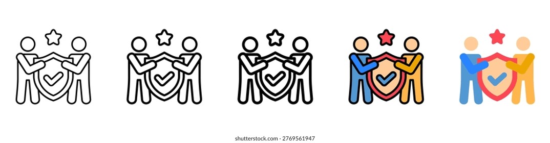 Integrity Icon With Differences and Colors Style Illustration