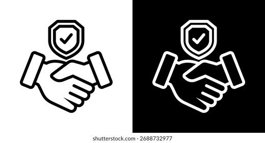 Icono de integridad de la línea de Ilustración vectorial de estilo blanco y negro