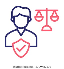 Ilustración vectorial de estilo de color de línea de icono de integridad